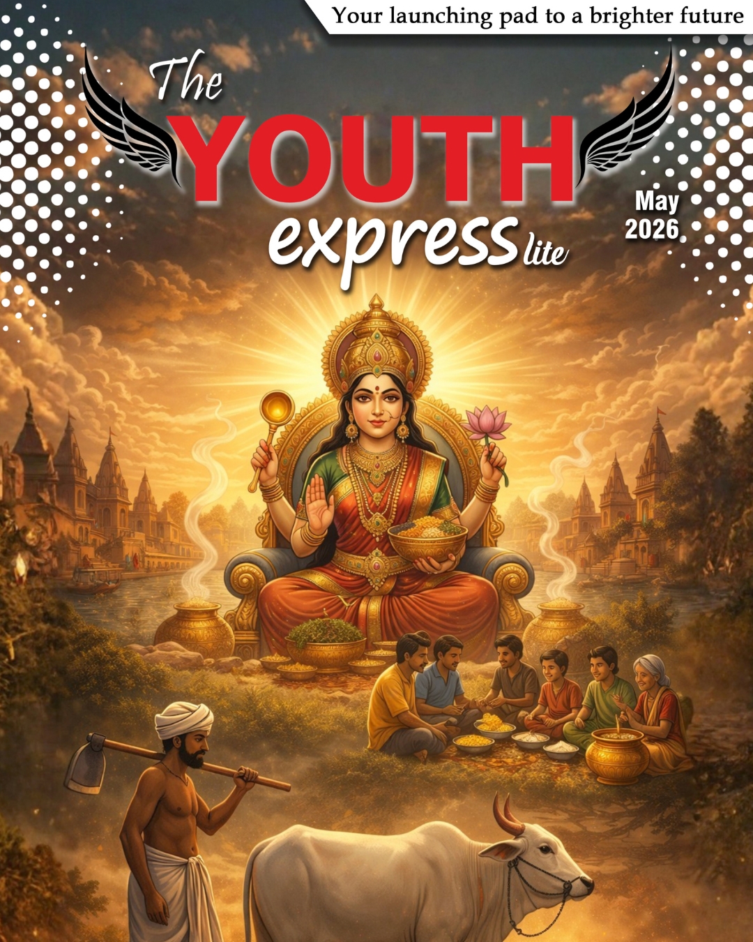 Youth Express Lite Newspaper sample page showing Engineering, Puranas stories, Psychology, and Logic stories